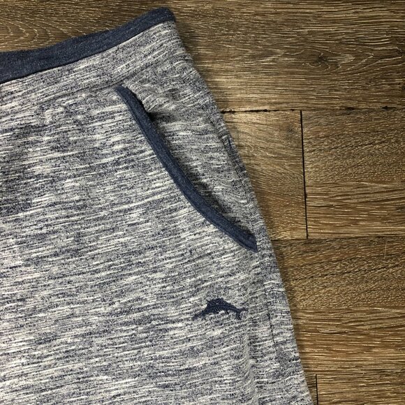 Tommy Bahama Men’s XXL Grey Blue Sweat Shorts Pockets Embroidered Logo Gray - Picture 6 of 6